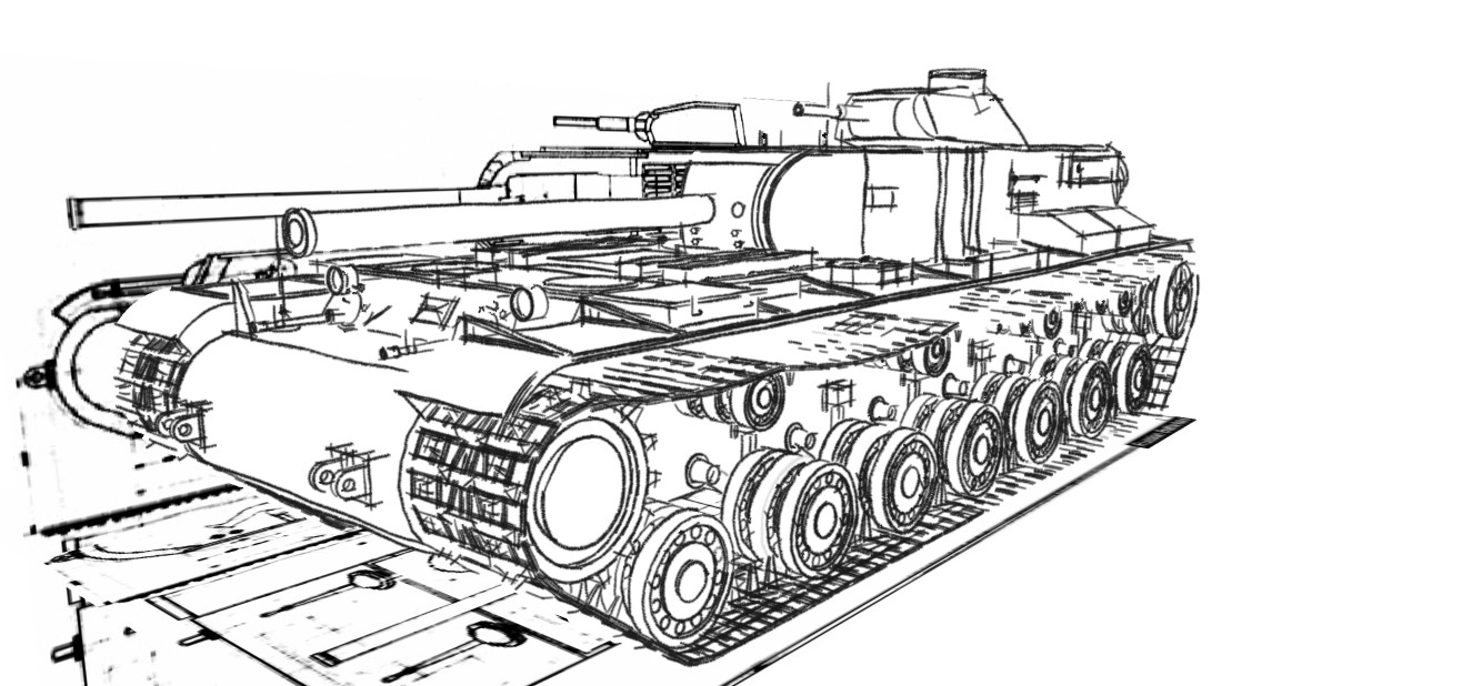 1316x618 Kv 4 Sketch By Giganaut - Tank Sketch