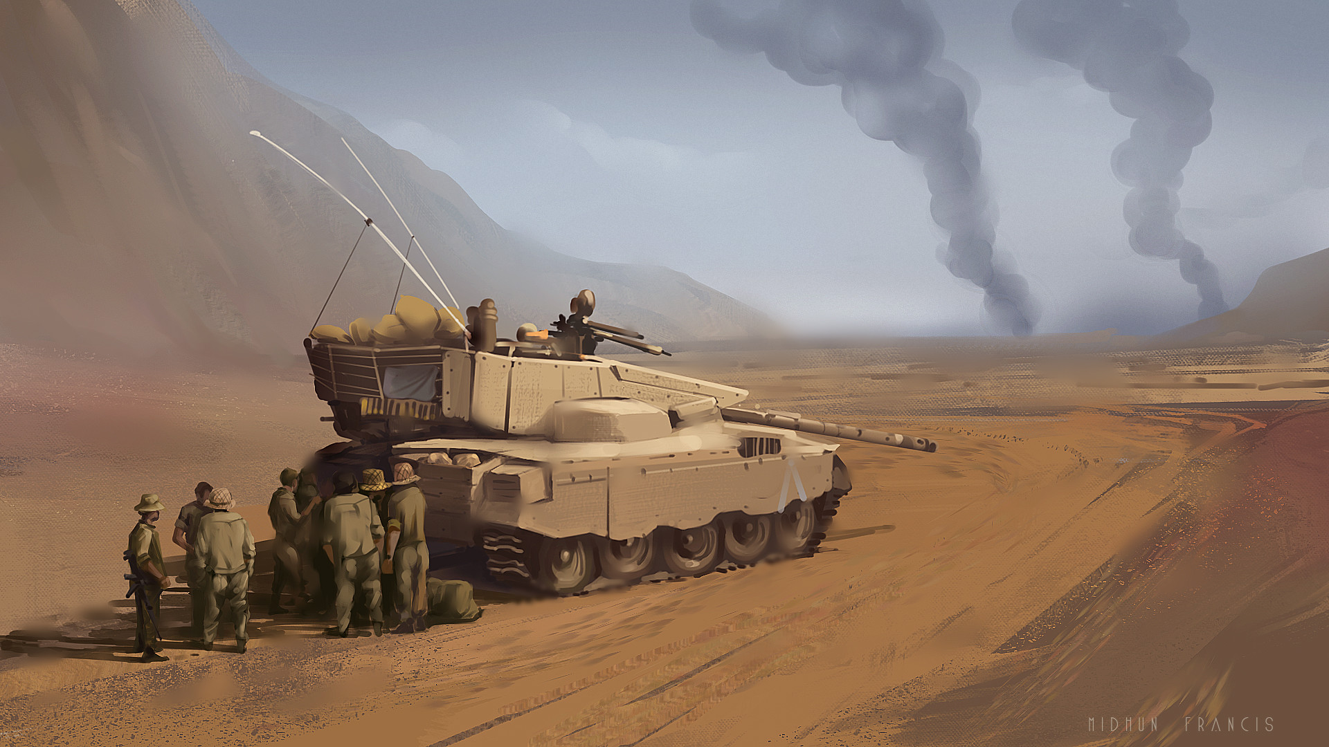 1920x1080 Midhun Francis - Tank Sketch