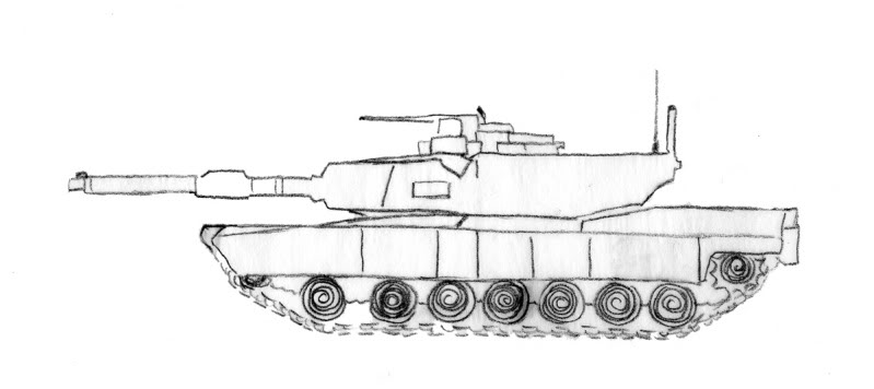 Как нарисовать современный танк
