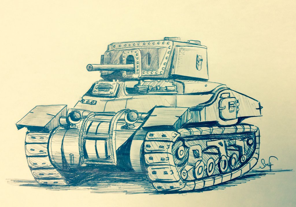 1024x717 Wwii Tank - Tank Sketch