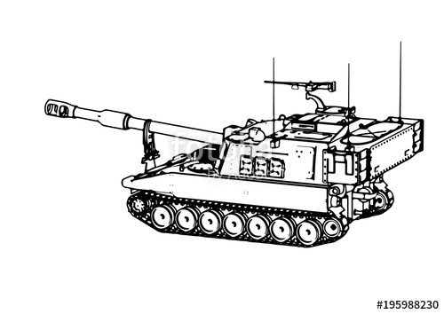 500x354 Sketch Of A Tank Vector. Stock Image And Royalty Free Vector - Tank Sketch