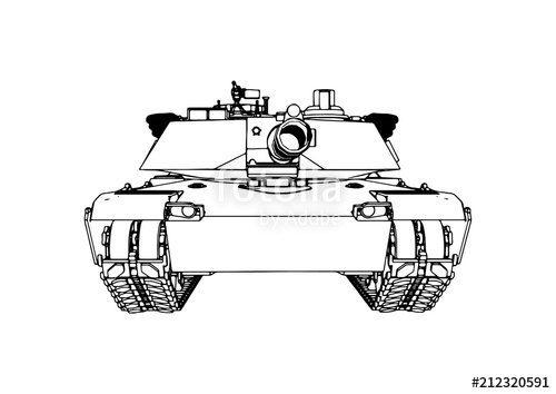 500x354 Sketch Of Military Tank Vector Art Stock Image And Royalty Free - Tank Sketch