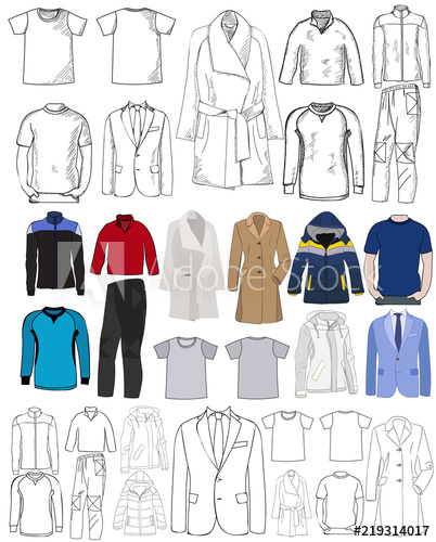402x500 Set Of Clothes, Jacket, Jacket, Tank Top, Sketch Of Clothes - Tank Top Sketch