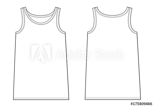 500x348 Tank Top Garment Sketch For Fashion Industry - Tank Top Sketch