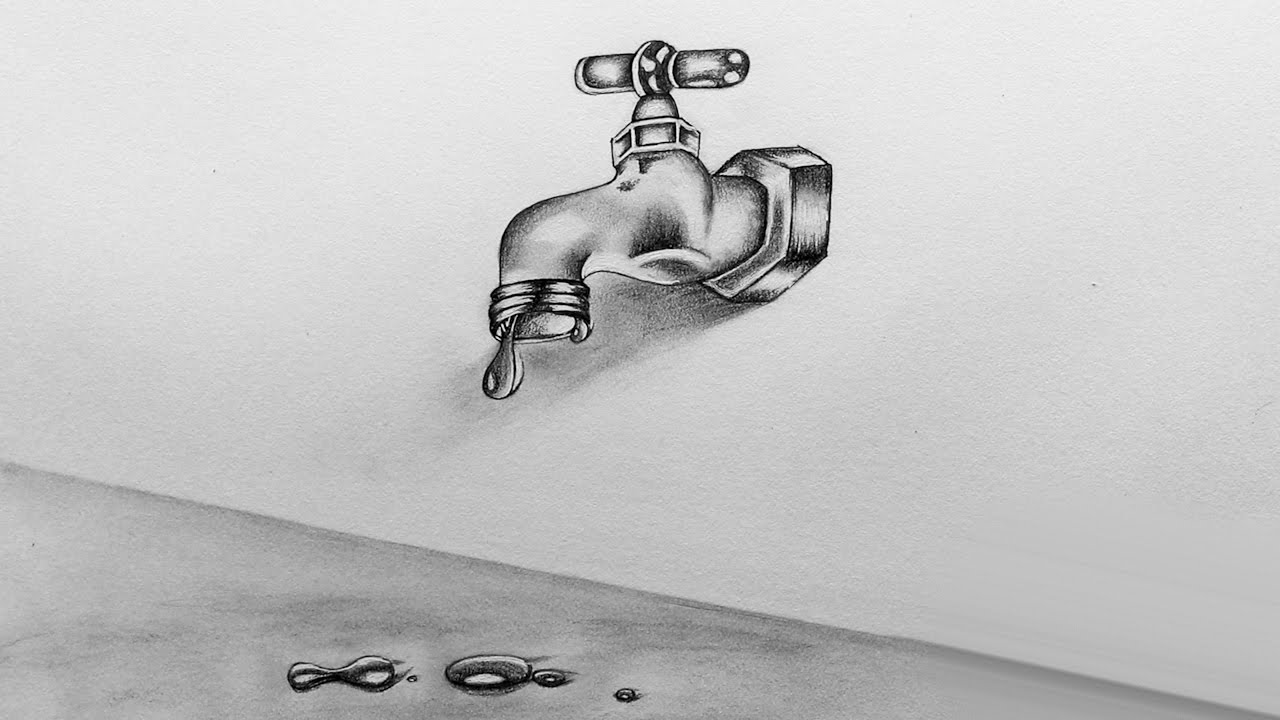 1280x720 How To Sketch A Water Tap - Tap Sketch