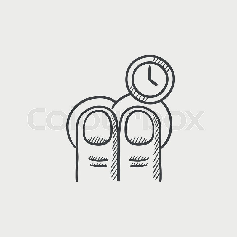 800x800 Two Finger Tap And Clock Sketch Icon For Web, Mobile And - Tap Sketch