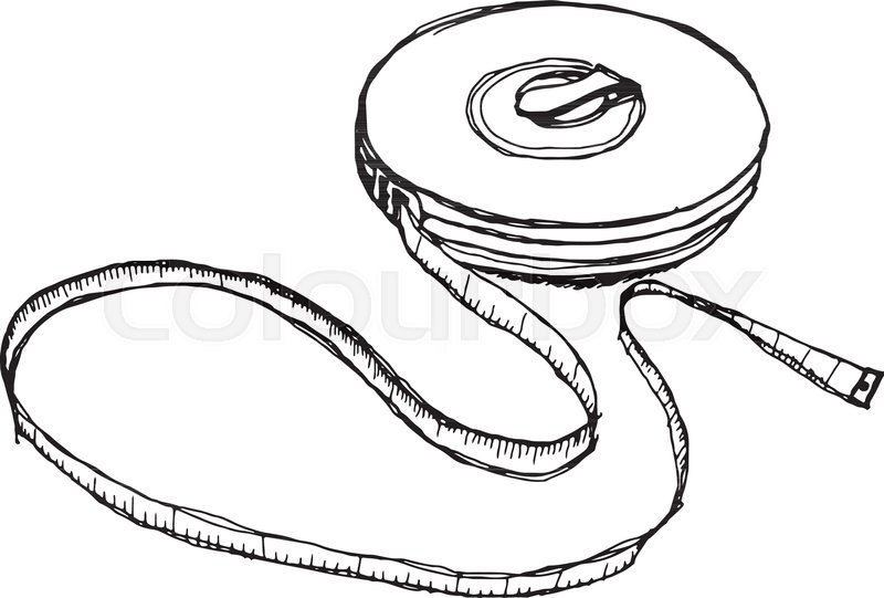 800x541 Tape Measure Hand Drawing Vector Sketch Stock Vector Colourbox - Tape Measure Sketch