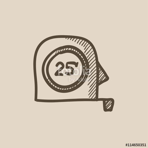 500x500 Tape Measure Sketch Icon. Stock Image And Royalty Free Vector - Tape Measure Sketch
