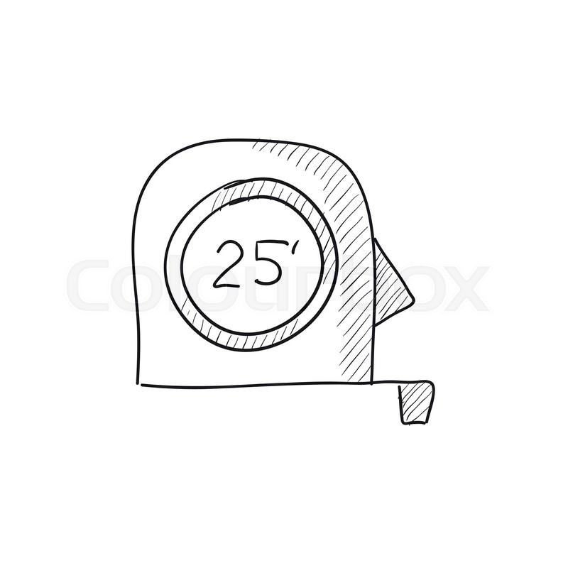 800x800 Tape Measure Vector Sketch Icon Isolated On Background. Hand Drawn - Tape Measure Sketch