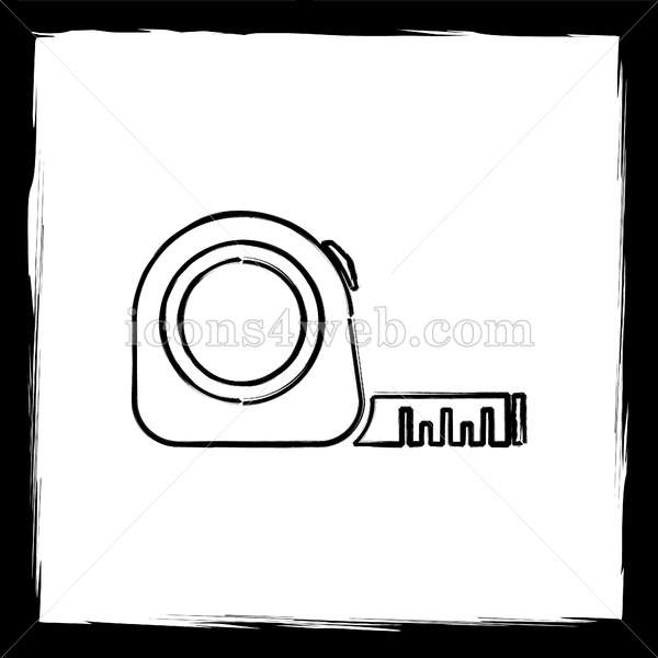600x600 Tape Measure Sketch Icon. - Tape Sketch