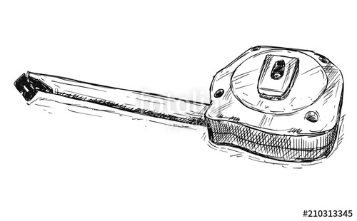 500x310 Vector Artistic Pen And Ink Sketch Drawing Illustration Of - Tape Sketch