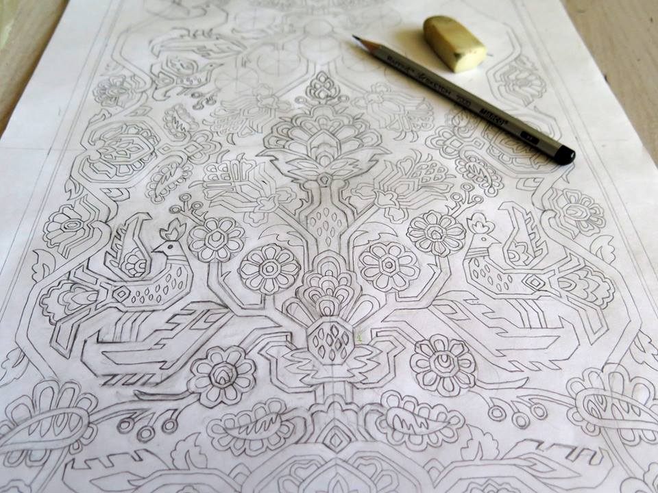 960x720 How Tapestry Is Made. - Tapestry Sketch