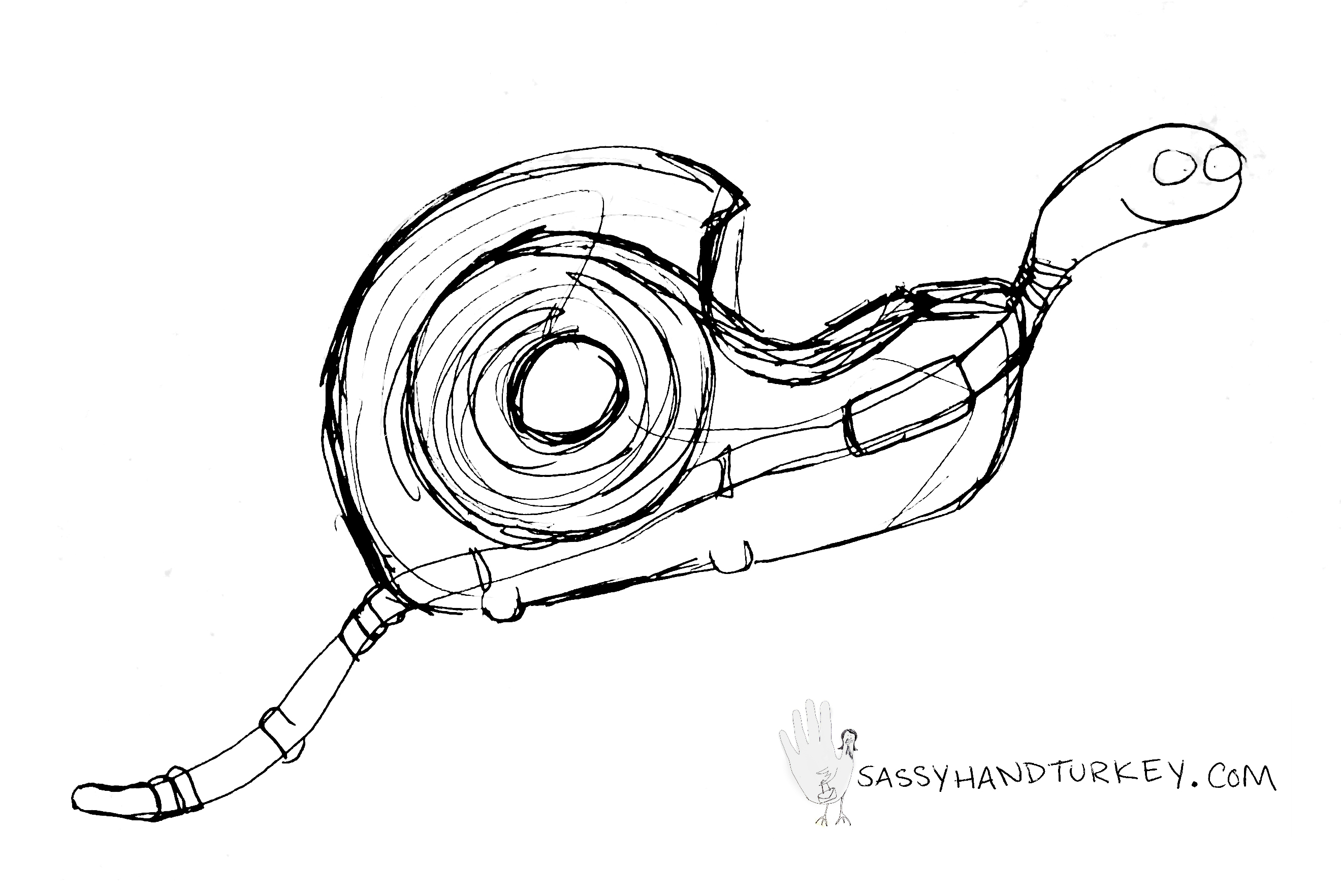 2640x1764 Tape Dispenser Worm Sassy Hand Turkey - Tapeworm Sketch
