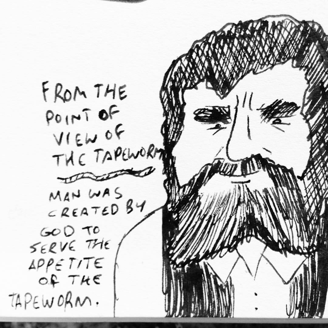 1080x1080 Underdone Comics The Point Of View Of A Tapeworm, Man Was - Tapeworm Sketch