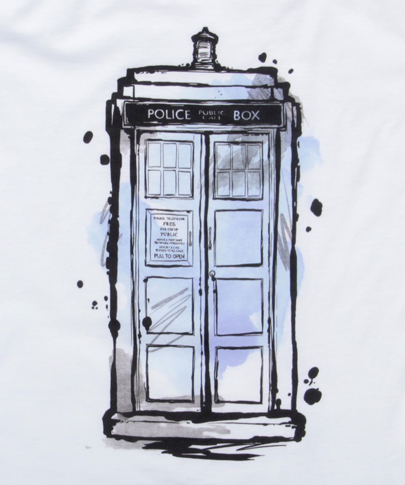 834x1000 Doctor Who Water Color Tardis T Shirt - Tardis Sketch