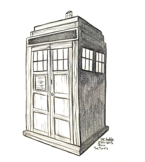 610x683 Daily Sketches The Tardis By Fedde - Tardis Sketch