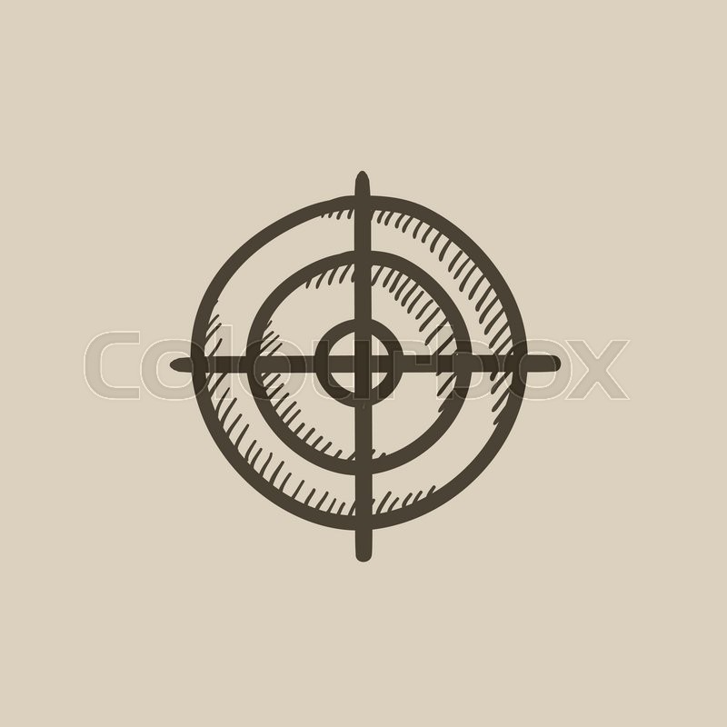 800x800 Shooting Target Vector Sketch Icon Isolated On Background. Hand - Target Sketch