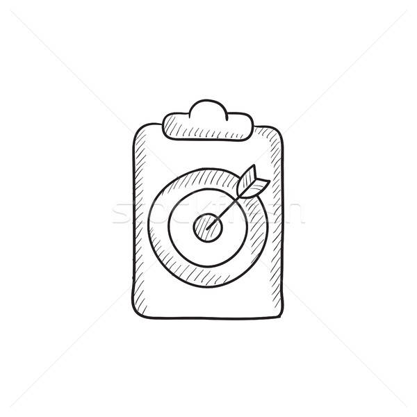 600x600 Target Board And Arrow Sketch Icon. Vector Illustration Andrei - Target Sketch