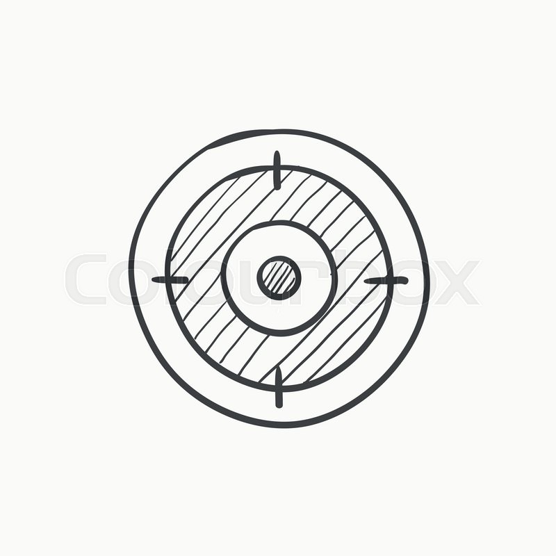 800x800 Target Board Vector Sketch Icon Isolated On Background. Hand Drawn - Target Sketch