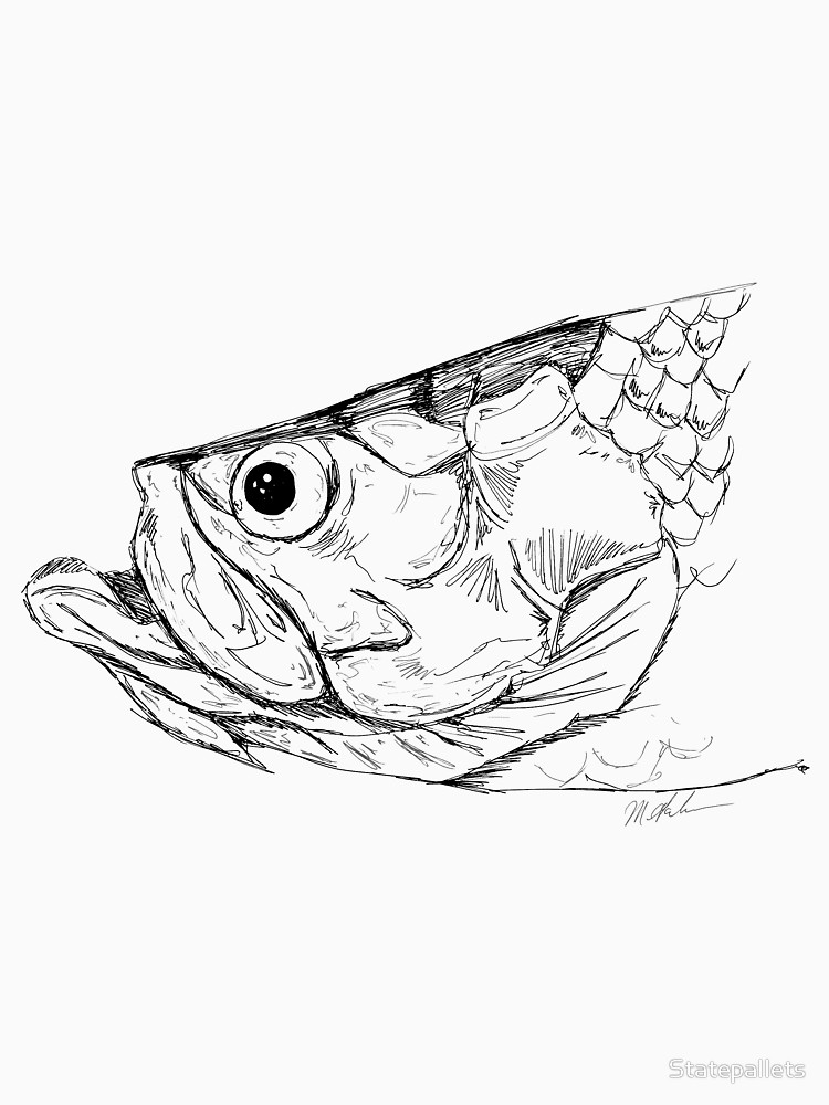750x1000 Tarpon Head Unisex T Shirt By Statepallets Redbubble - Tarpon Sketch
