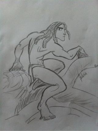 320x429 Tough Tarzan Sketch - Tarzan Sketch