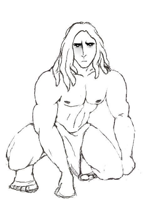 460x640 Tarzan Sketch By Butter (Cartoons Drawing) - Tarzan Sketch
