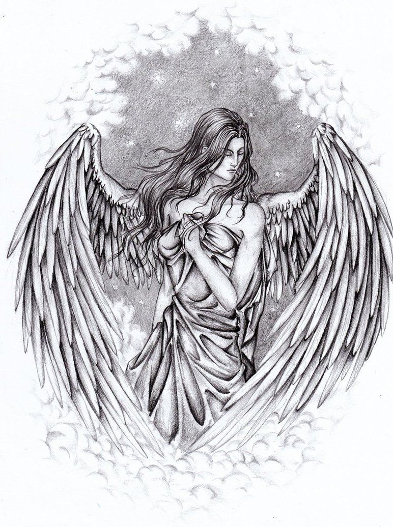 772x1036 Pencil Drawings Of Guardian Angels Angel By ~yazoolovrec On - Tattoo Angel Sketch