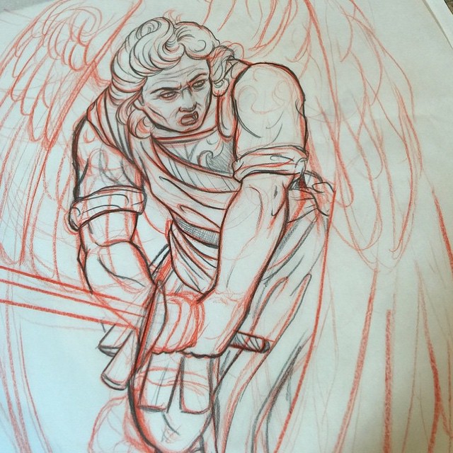 640x640 Upcoming Tattoo Angel Sketch - Tattoo Angel Sketch