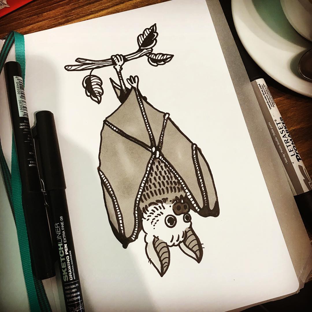 1080x1080 Bat Tattoo Art Sketch On Instagram - Tattoo Art Sketches