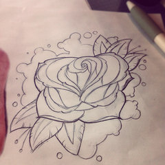 240x240 Tattoo Flower Rose Sketch - Tattoo Flower Sketch