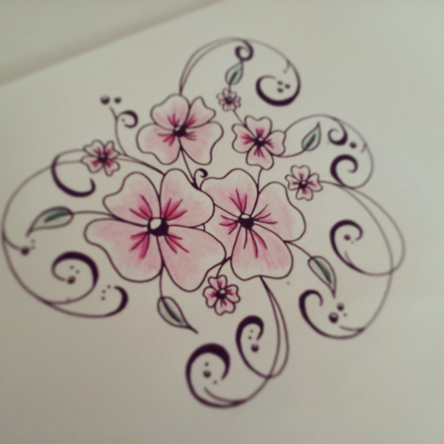 1536x1536 How To Draw Flowers For Beginners - Tattoo Flower Sketch