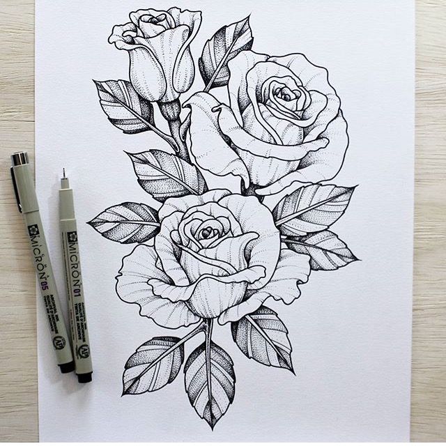 640x640 Rosas.... Sketch Tattoos, Tattoo Designs And Rose - Tattoo Flower Sketch