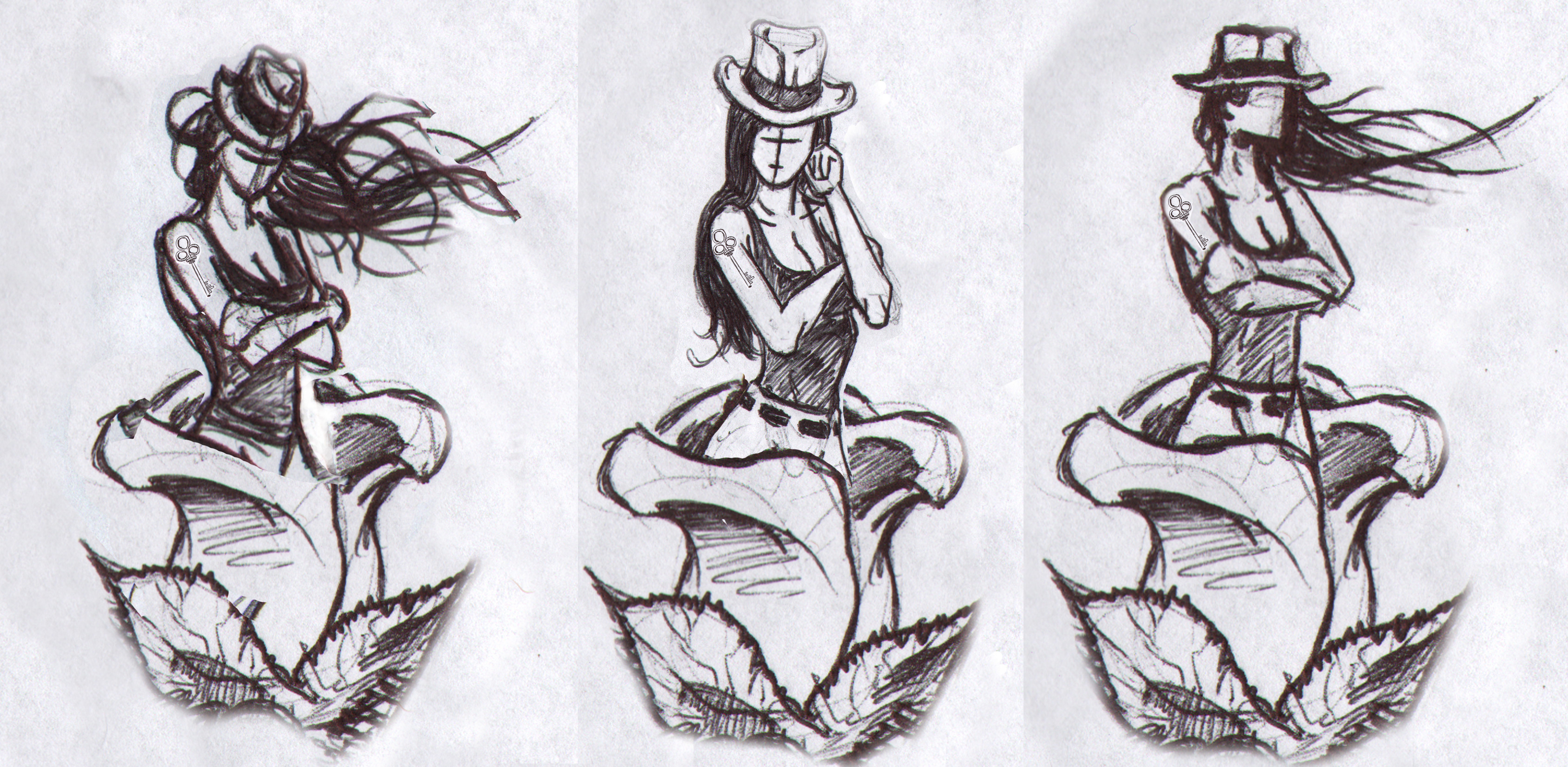 6750x3300 Girlrose Tattoo Sketch Design 7 9 Visions Of The Space Chief - Tattoo Girl Sketch