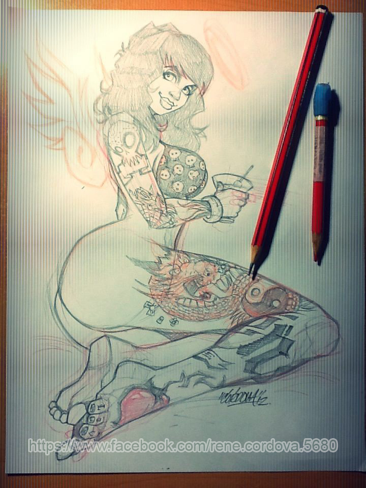 720x960 Tattoo Girl Sketch By Renecordova - Tattoo Girl Sketch