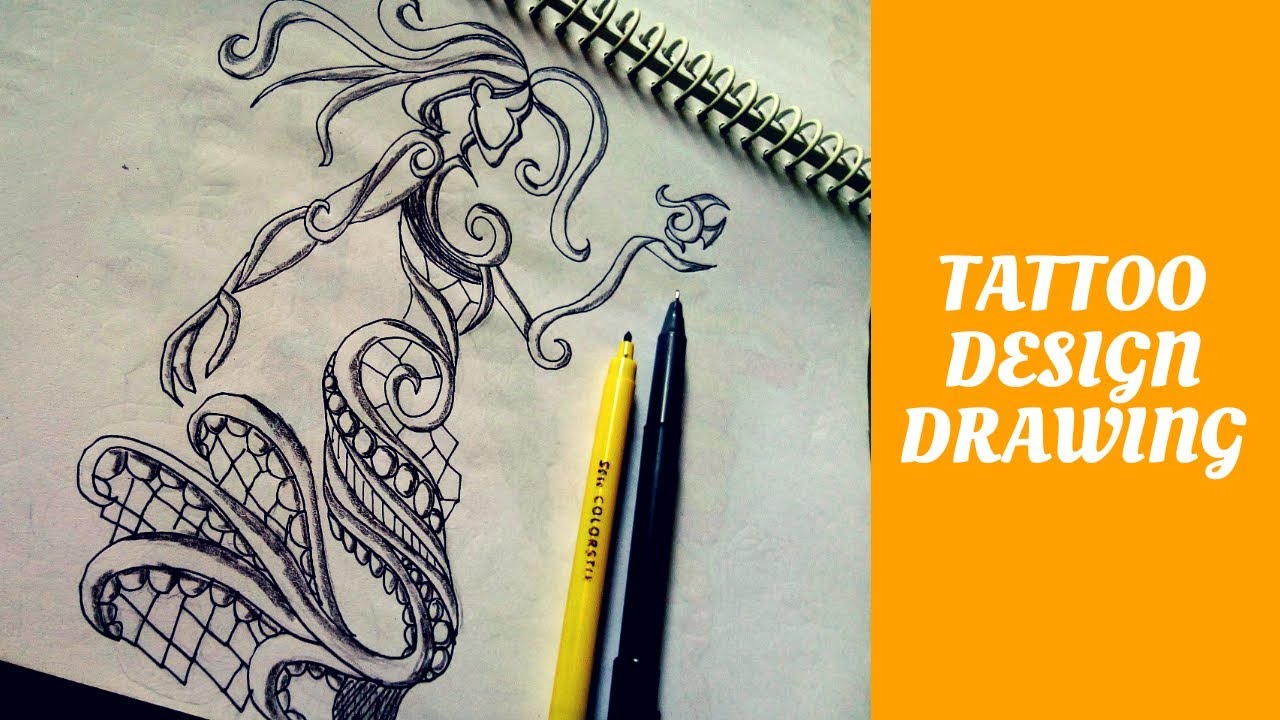 1280x720 Designs On Paper - Tattoo Girl Sketch