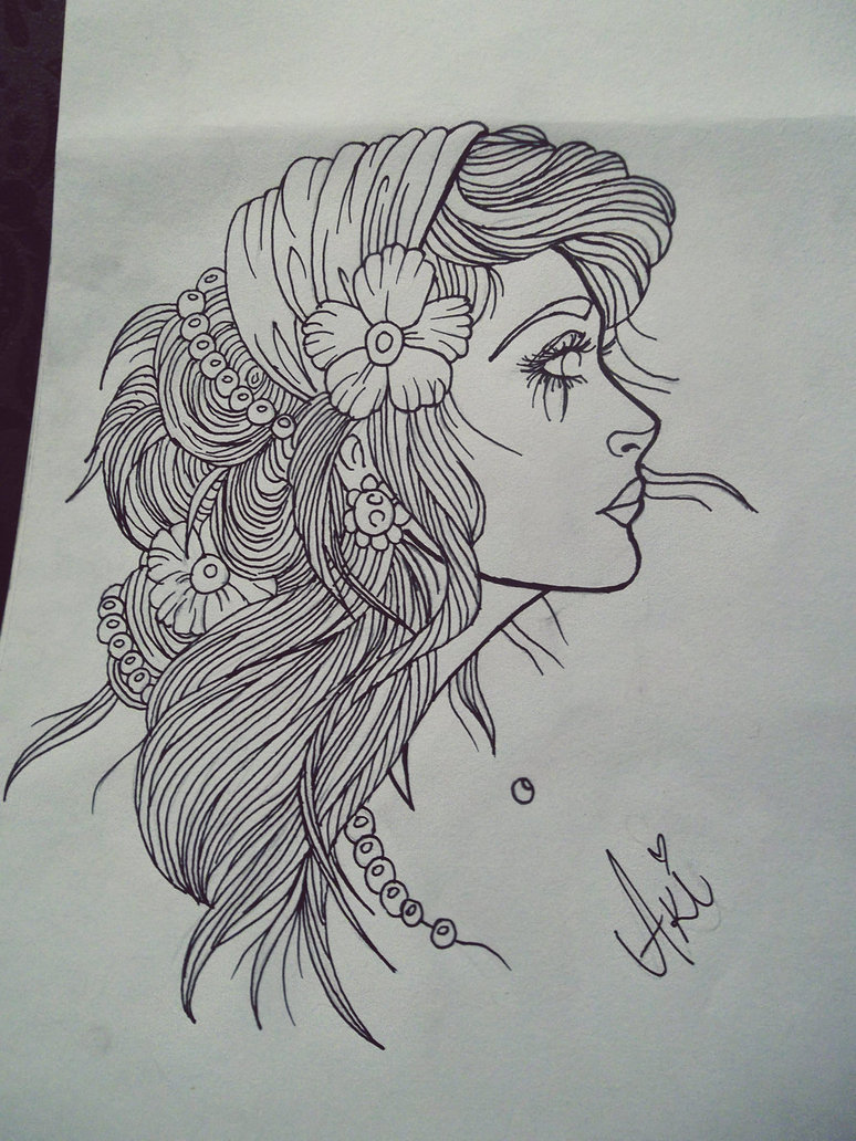 774x1032 A Girl Tattoo Sketch Tattoo Ideas - Tattoo Girl Sketch