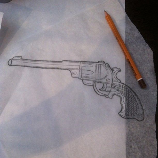 612x612 Images Of Guns Tattoo Sketches - Tattoo Gun Sketch