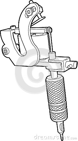 251x450 Tattoo Machine Clipart - Tattoo Gun Sketch