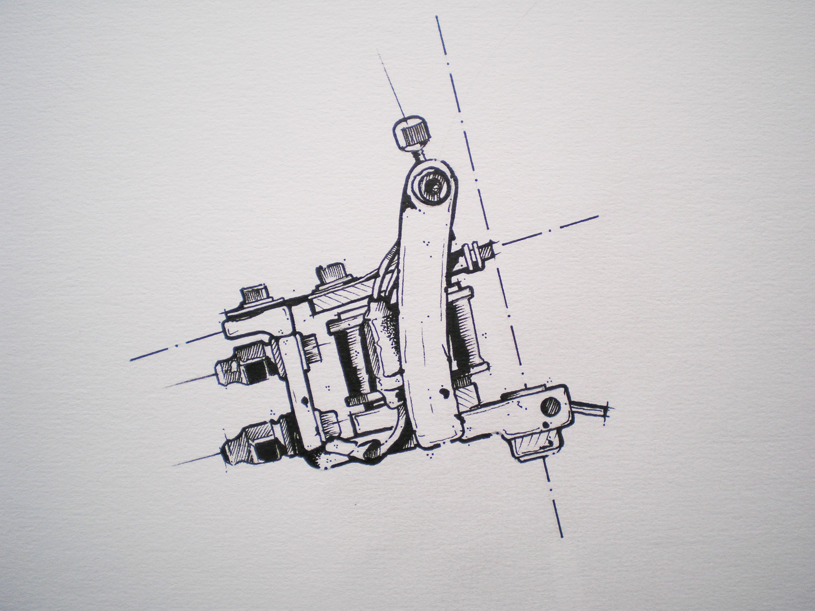 2816x2112 Tattoo Machine Before Illustrator Tattoos Tattoos - Tattoo Machine Sketch