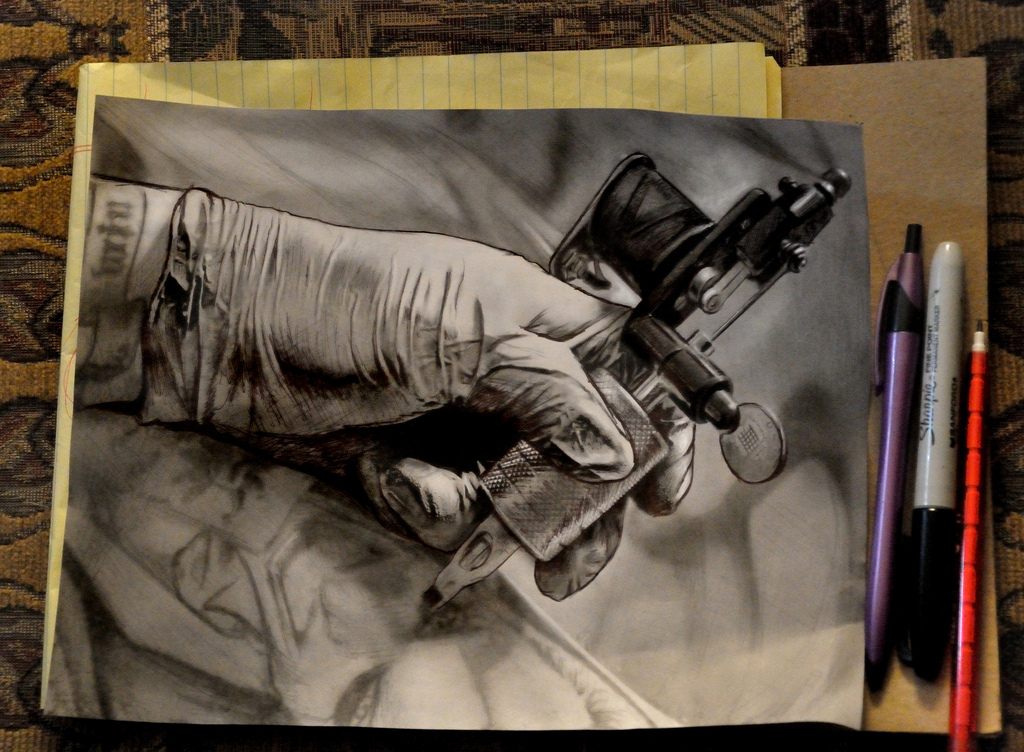 1024x752 Tattoo Machine Drawing Tattoo Machine Drawing - Tattoo Machine Sketch