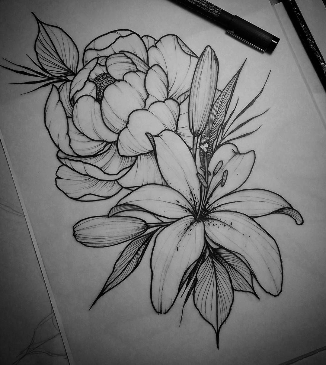 flower tattoo drawing