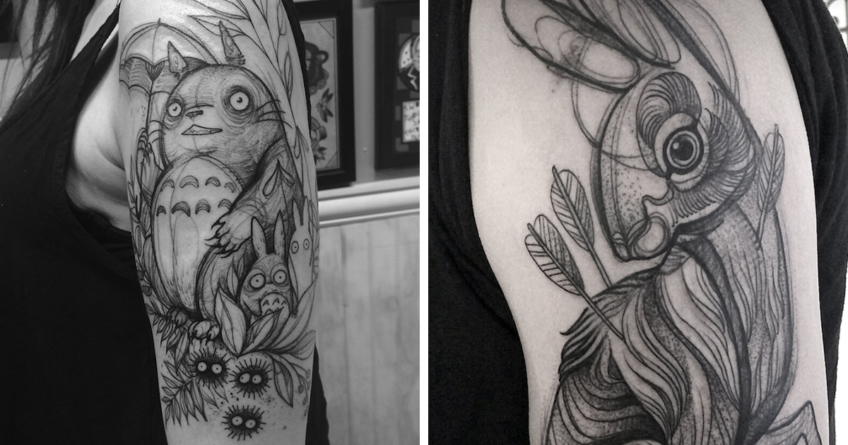 1200x630 Sketch Tattoos That Look Like Pencil Drawings By Nomi Chi Bored - Tattoo Sketch Artist