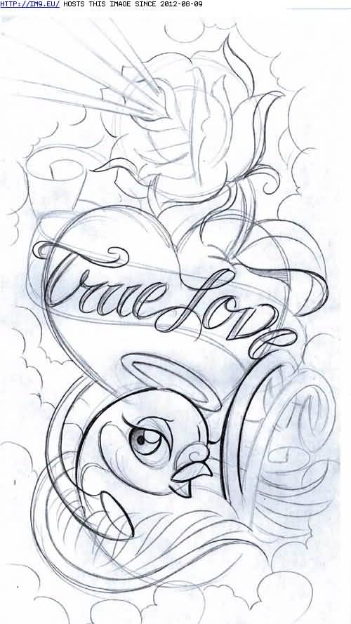 500x889 Fantastic Love Tattoo Sketch On Paper - Tattoo Sketch Paper