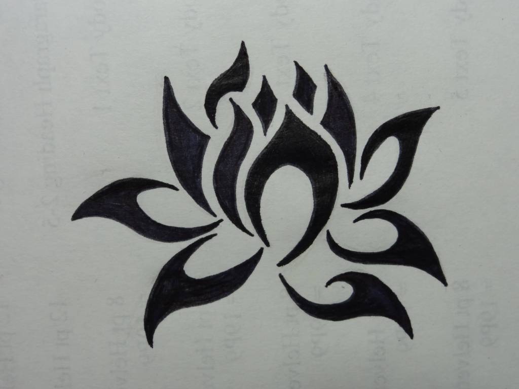 1024x768 Nice Lotus Tattoo Sketch On Paper - Tattoo Sketch Paper