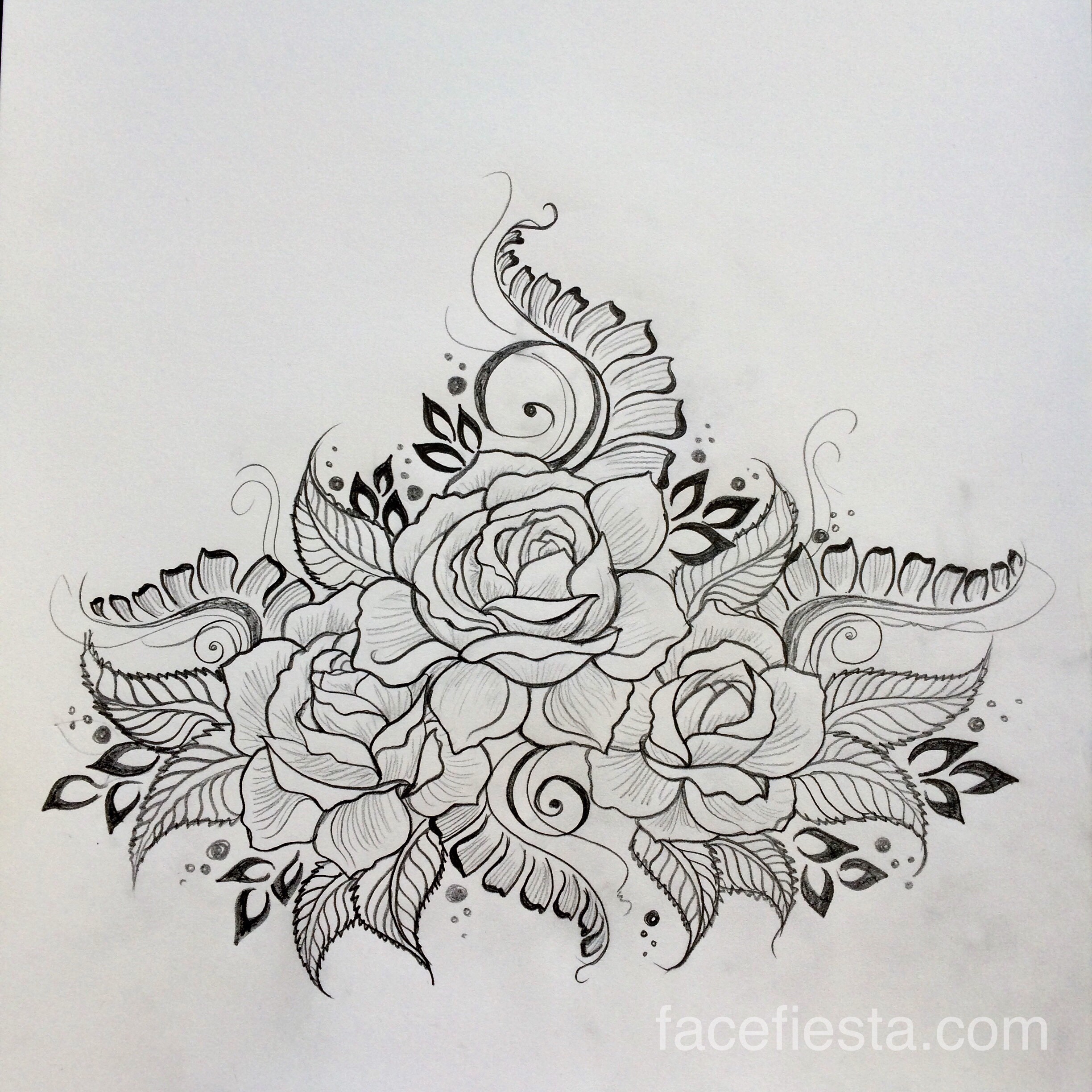 2448x2448 Rose Henna Baby Bump - Tattoo Sketch Rose