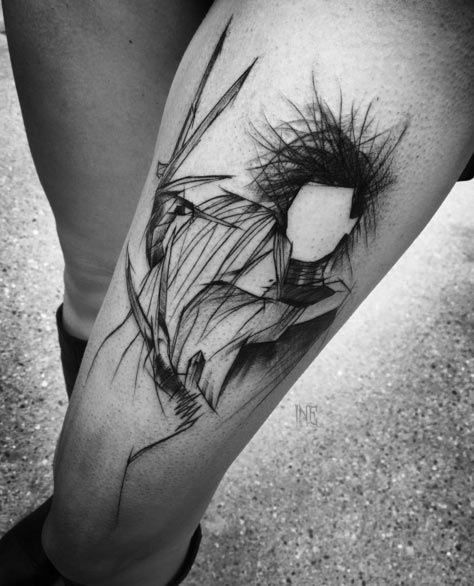 474x586 Fascinating Sketch Style Tattoo Designs Tattoos From Film - Tattoo Sketch Style