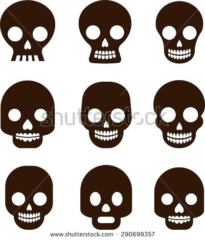 401x470 Skull Set Black Skull Set Day Of The Dead Skull Sketch Tattoo - Tattoo Skull Sketch