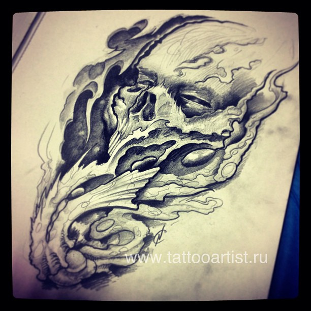 612x612 Tattoo - Tattoo Skull Sketch