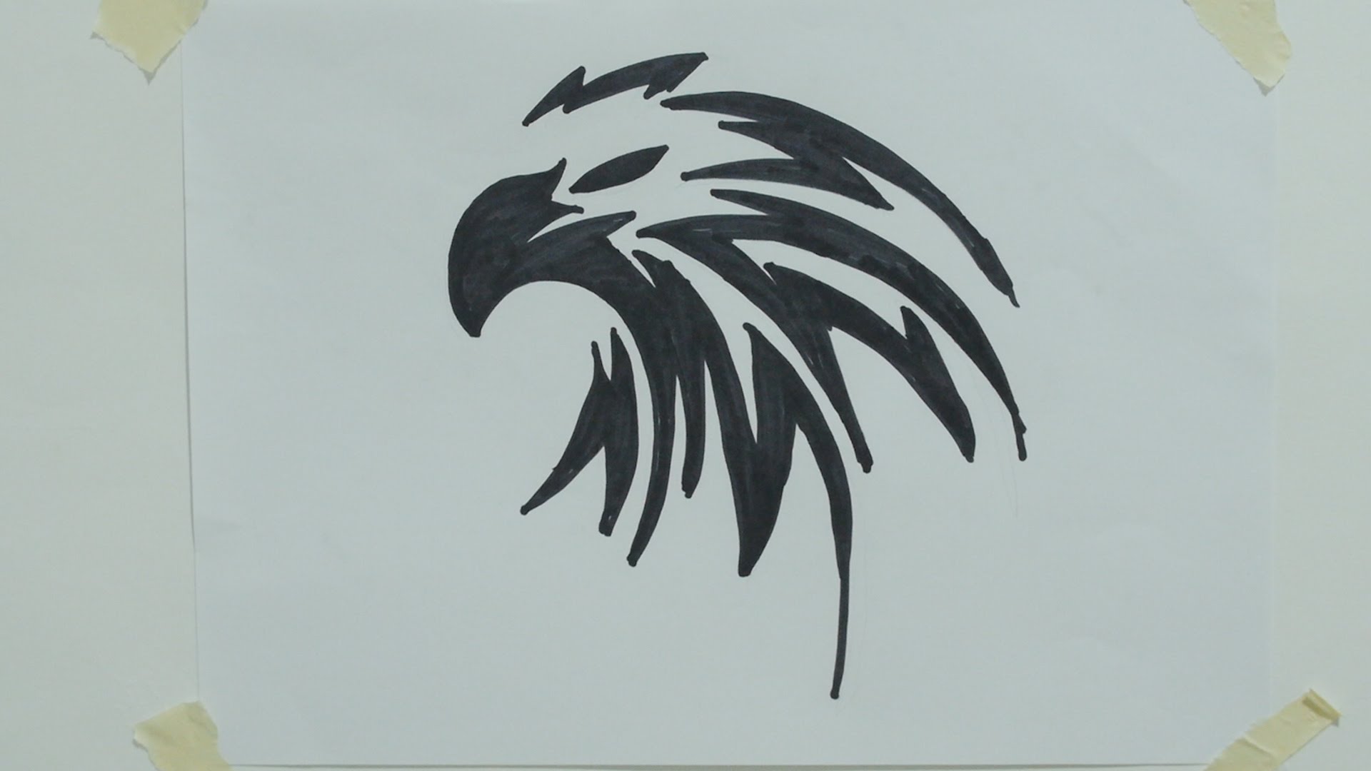 1920x1080 How To Draw Eagle Head Tribal Tattoo - Tattoo Tribal Sketch