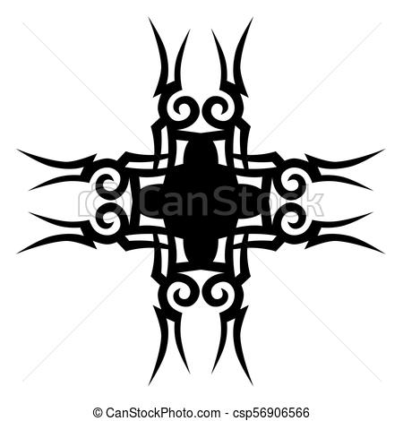 450x470 Tattoo Tribal Vector Design Sketch. Cross Art Decorative... Clip - Tattoo Tribal Sketch